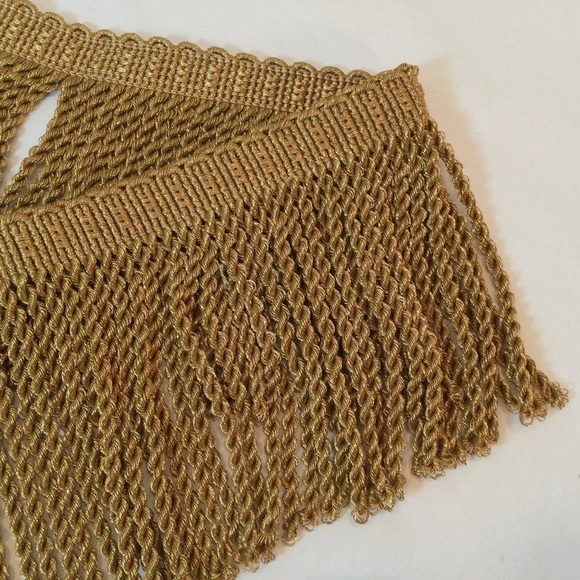 Wide Gold Metallic Bullion Fringe - 2 Yards - Picture 5 of 6